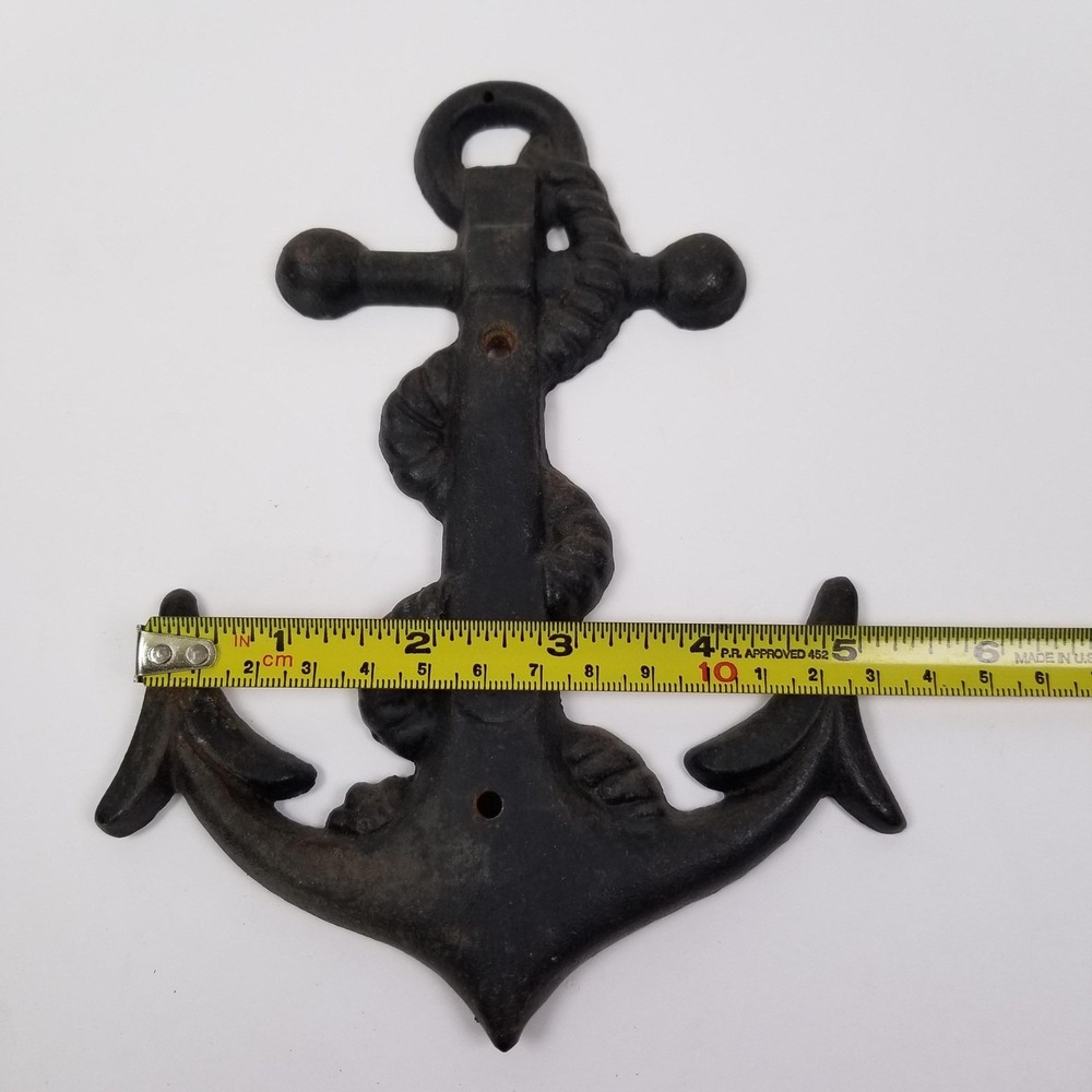 Vintage Cast Iron Anchor Rope Wall Decor Black Nautical Maritime 5.5" Ocean Lake - Picture 8 of 9